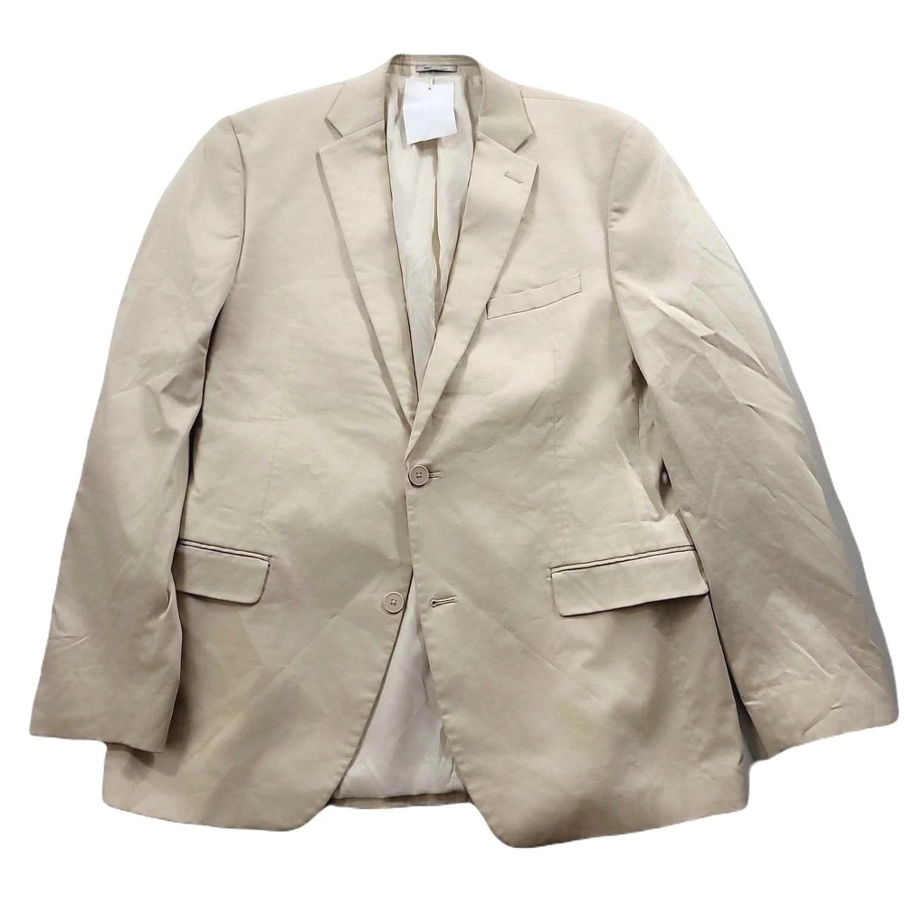 Alfani Slim Fit Sport Coat Mens‎ 44L 44 Tan Cotton Summer Stretch Blazer